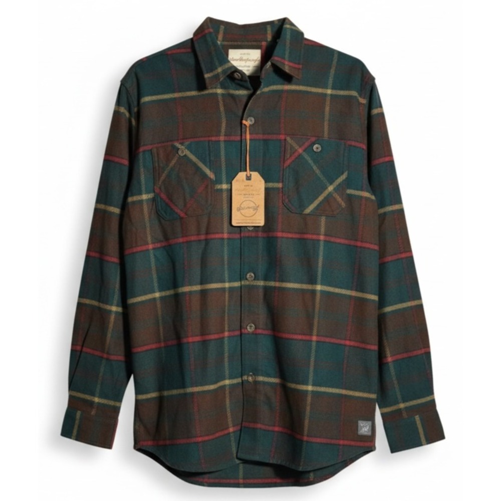 Weatherproof Vintage Plaid Flannel Men's Shirt Jacket Shacket Forest Biome L